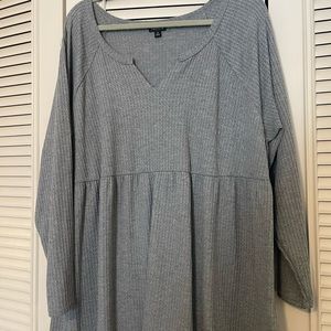 Long. Sleeve, V-neck, Thermal Babydoll Top